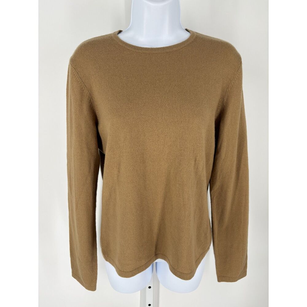Women’s Camel Tan Crewneck Sweater | Lightweight Knit Long Sleeve Pullover